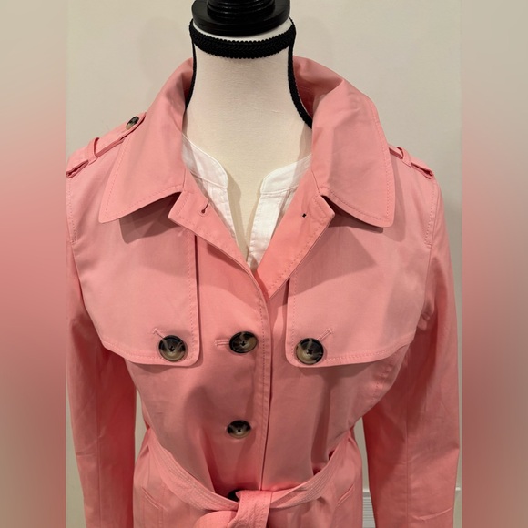 Talbots Women’s Pink Trench Coat, Size L - Picture 3 of 10